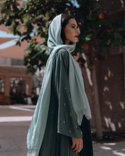 Load image into Gallery viewer, Sage Abaya with Pointed Lapel
