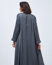 Load image into Gallery viewer, Minimalist Grey Abaya with Folded Cuffs
