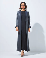 Load image into Gallery viewer, Minimalist Grey Abaya with Folded Cuffs
